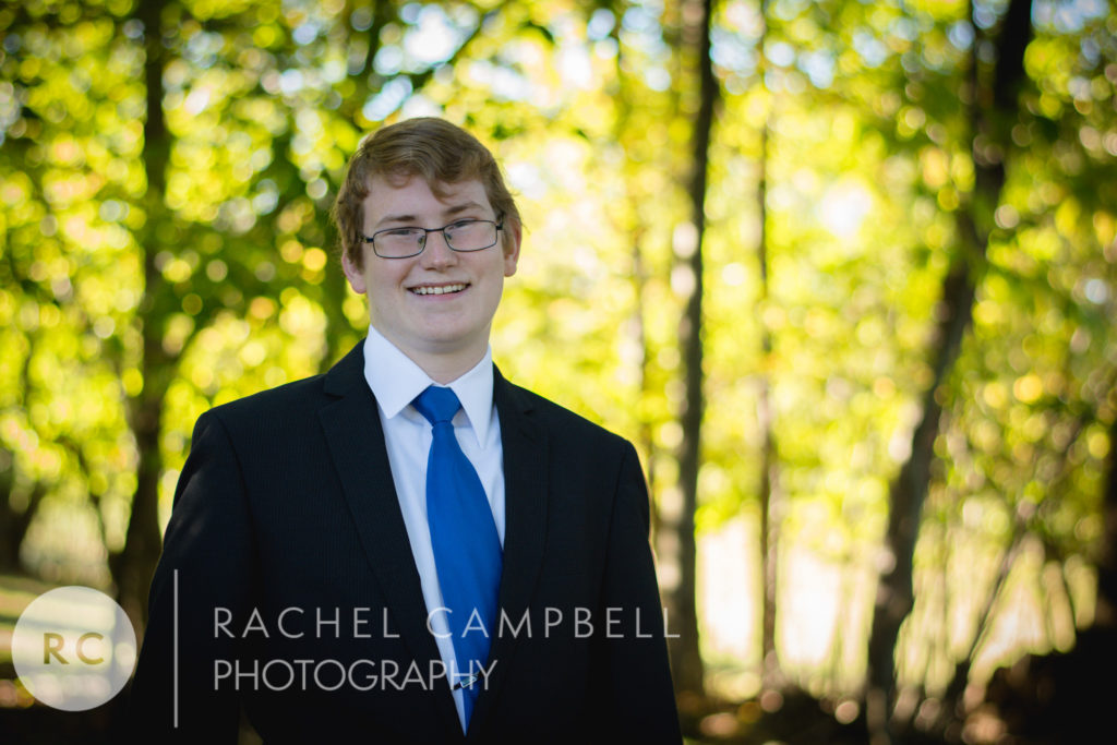 Senior portrait of a young man at sunset in Solon Ohio
