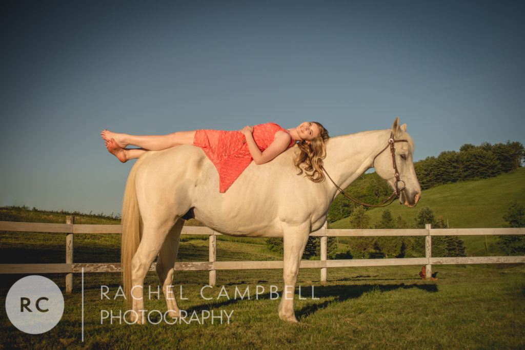 Senior portrait of a young woman and her horse in Solon Ohio