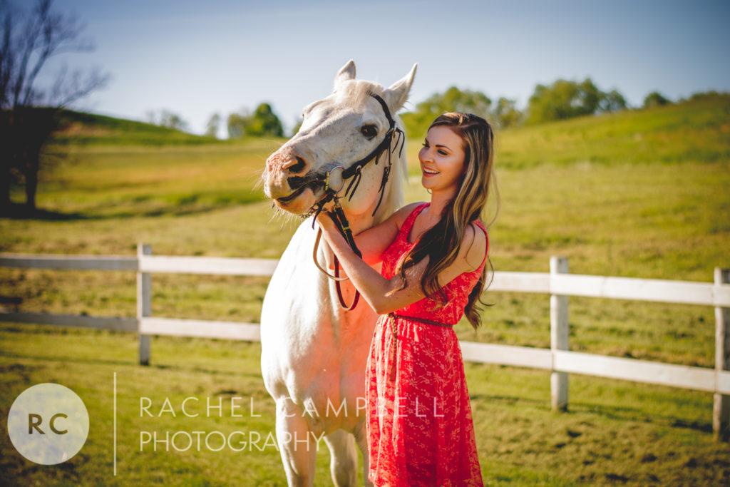 Senior portrait of a young woman and her horse in Solon Ohio
