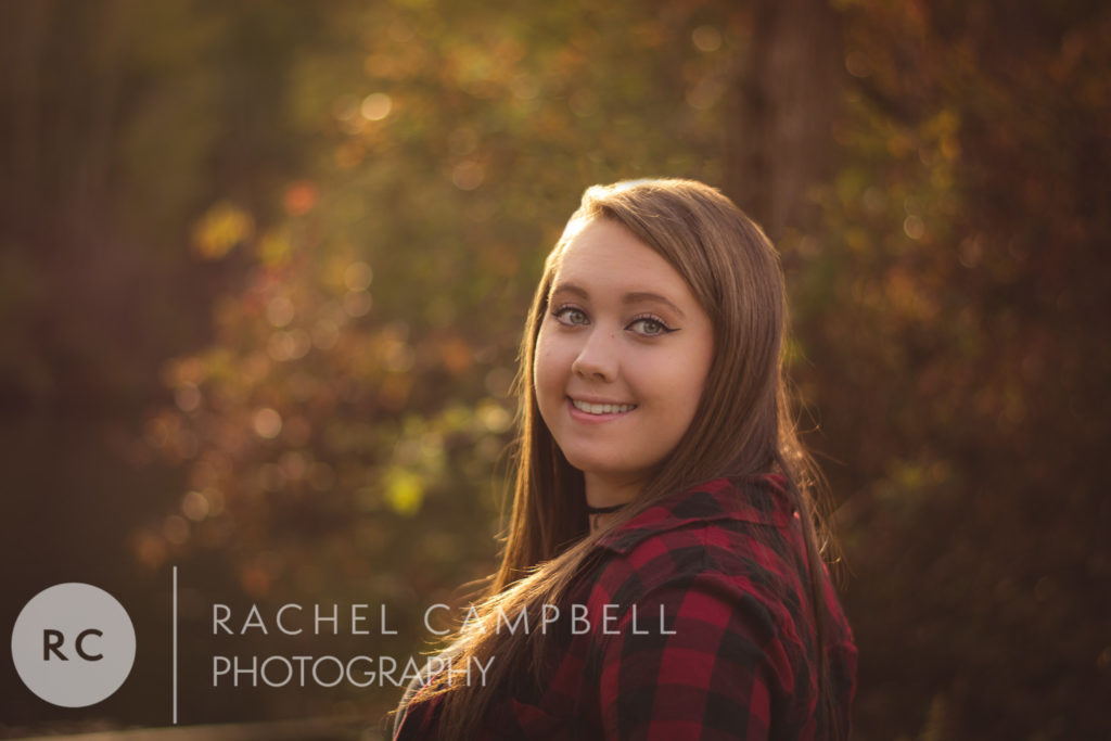 Senior portrait of a young woman at sunset in Solon Ohio